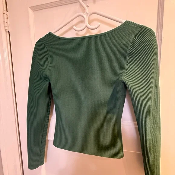 Babaton Green Ribbed Top - Picture 2 of 3